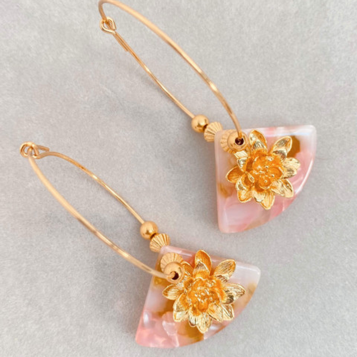 Boucles d'oreilles rose et or Sammie