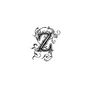 Tampon Bois Alphabet Arabesque lettre Z, 2,8 x 2,8 x 2,8 cm