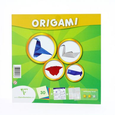 Papier origami assorti perfectionnement 20x20 cm 30 feuilles avec notice