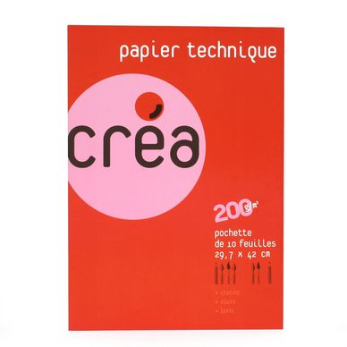 Papier lavis technique 200 g A3 - pochette de 10 feuilles