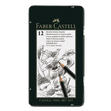 Boîte métal 12 crayons graphite CASTELL 9000 ART&GRAPH