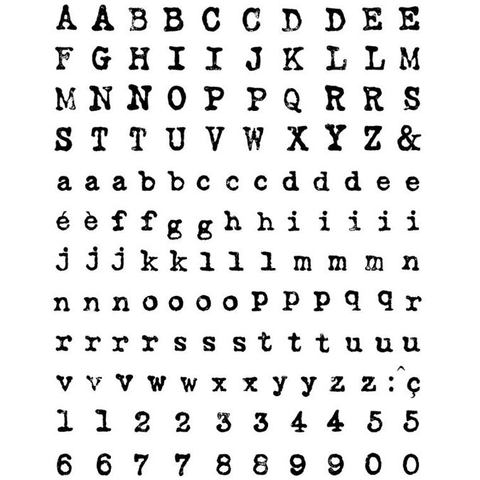 Tampon clear alphabet et chiffre machine à écrire