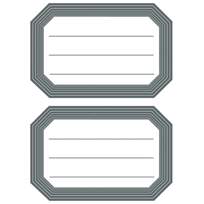 Pochette de 12 étiquettes scolaires autocollantes bord épais gris
