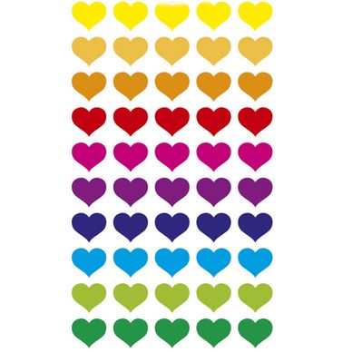 Autocollants relief Cœurs multicolores