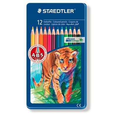 Crayons de couleur enfant boite métal de 12 crayons