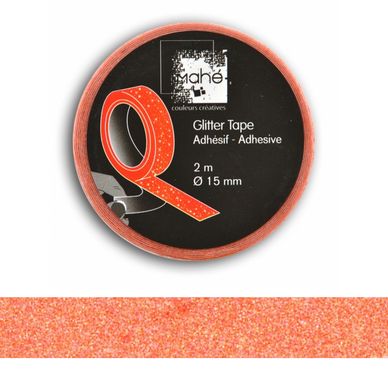 Masking tape orange fluo pailleté