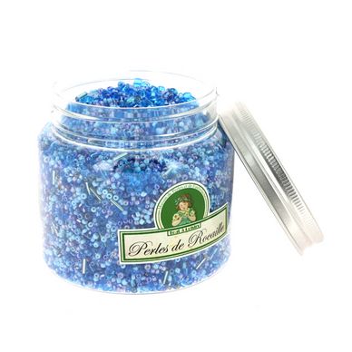 Perles de rocaille assorties bleu clair 400g