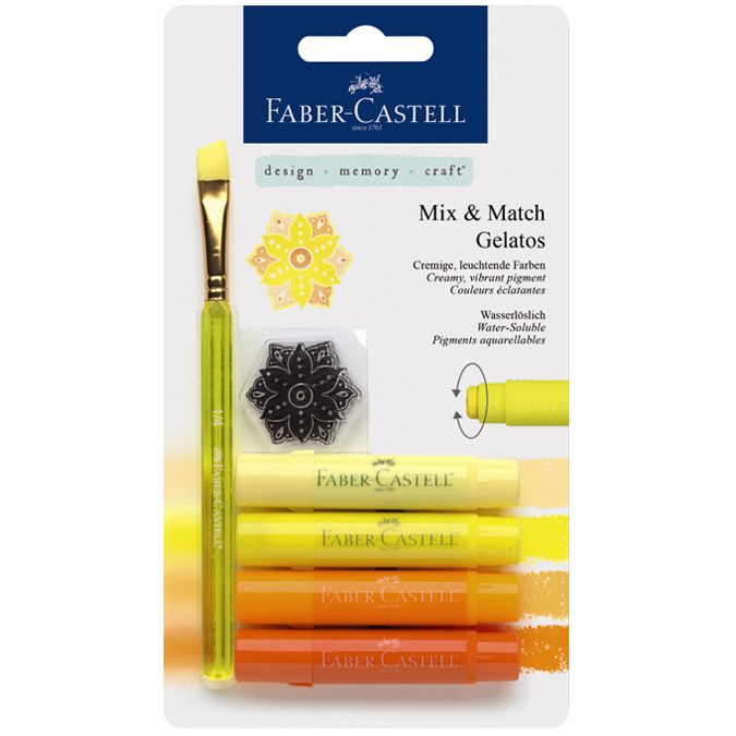 Crayons Gelatos 4 nuances de jaune
