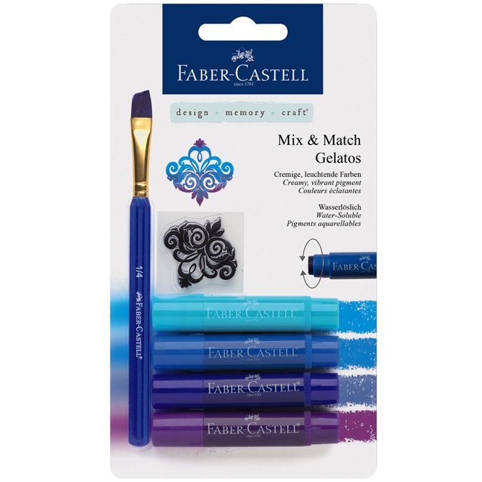 Crayons Gelatos 4 nuances de bleu