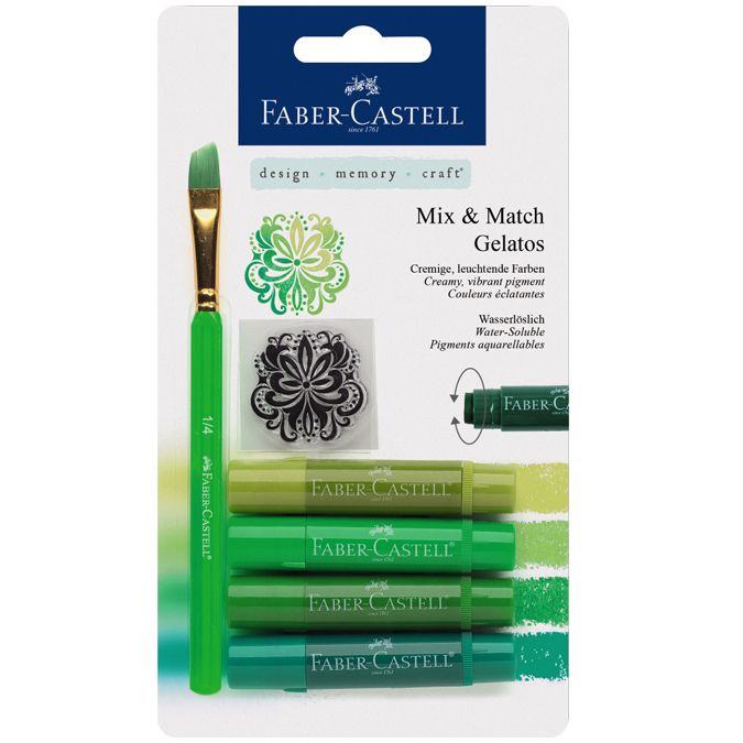 Crayons Gelatos 4 nuances de vert