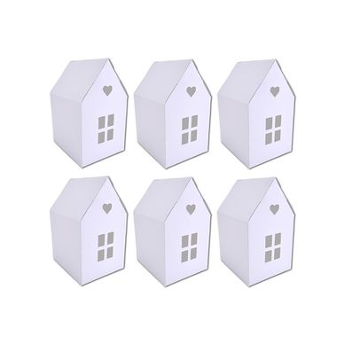 Maisonnettes en papier cartonné blanc à assembler 6 pièces