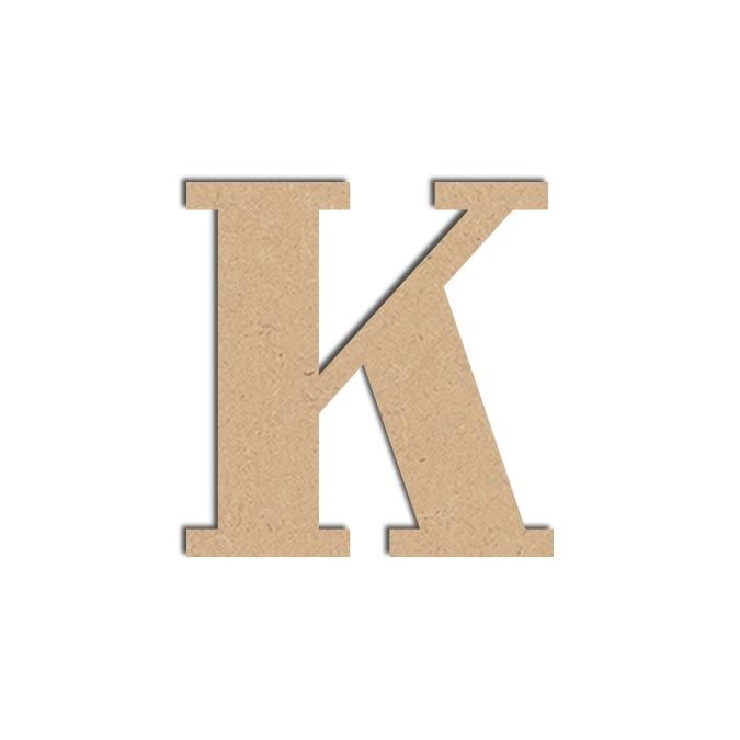 Lettre K majuscule - Objet en médium 12 cm