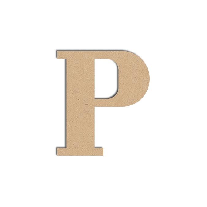 Lettre P majuscule - Objet en médium 12 cm