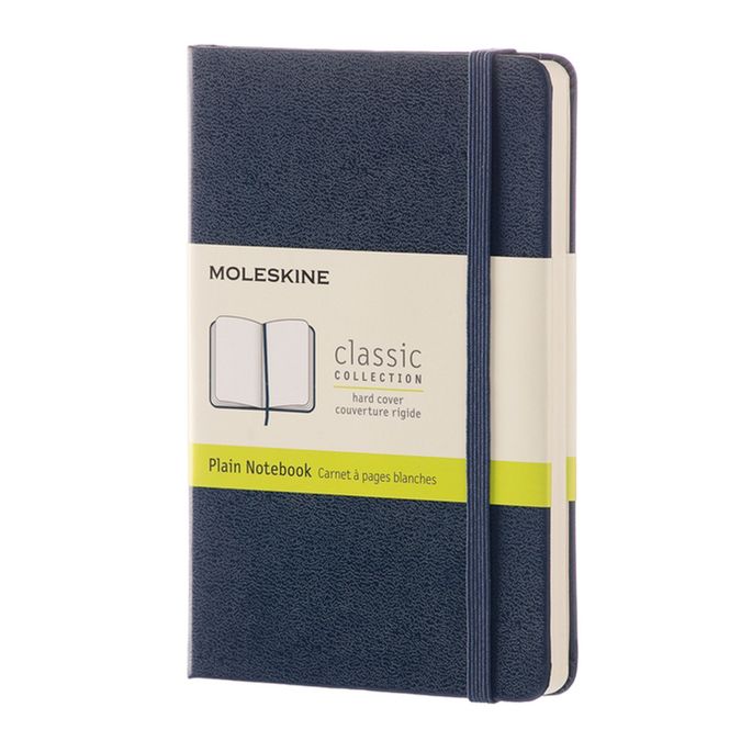 Carnet grand format pages blanches saphir 13 x 21 cm