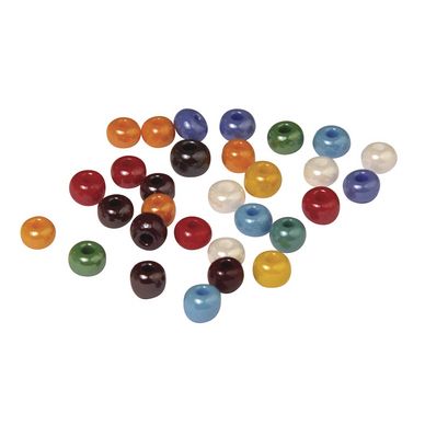 Perles en verre opaque à grand trou multicolore 5,4 mm x 55 g