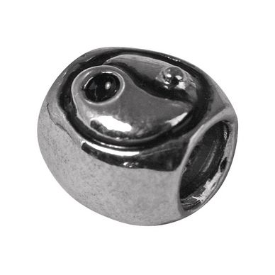 Perle tonneau argenté vieilli L. 8 mm
