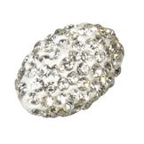 Perle Shamballa ovale 1,6 x 1,1 cm cristal