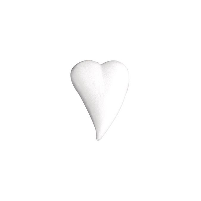 Cœur plat en polystyrène forme goutte 8 x 5,5 cm x 3 pces