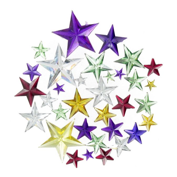 Pack de 204 strass étoiles multicolores