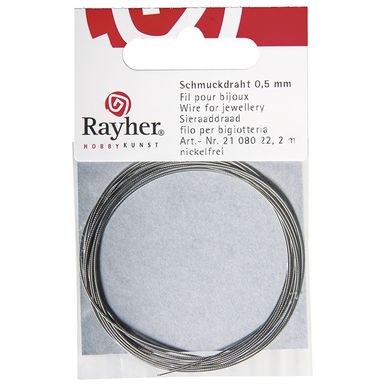 Fil cable argenté Ø 0,5 mm x 2 m