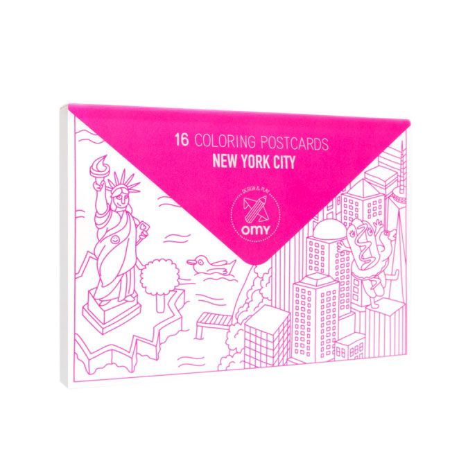 Carte postale à colorier - thème New-York City - 16 pcs