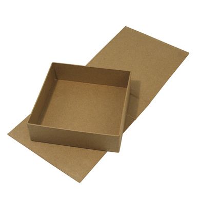 Boîte avec abattant en papier mâché 18 x 17,5 cm