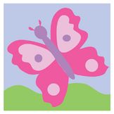 Kit de tapisserie enfant XXL - Le papillon rose - 15 x 15 cm