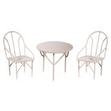 Dînette blanche 2 chaises + 1 table