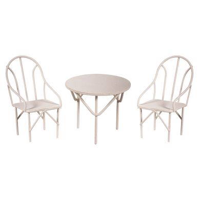 Dînette blanche 2 chaises + 1 table