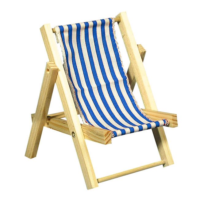 Chaise longue en bois bleu royal 14 cm