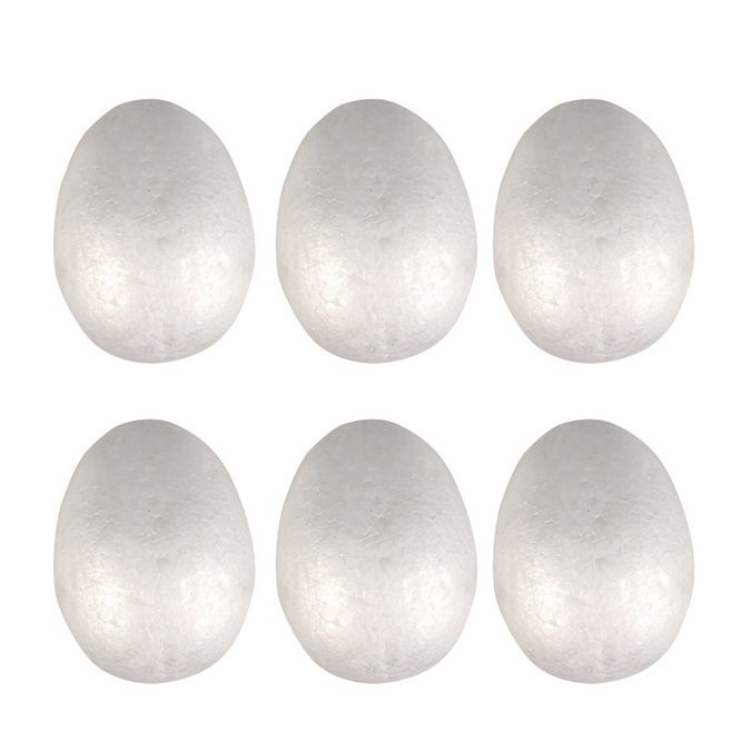 Œufs en polystyrène 7 x 4,5 cm - 6 pcs