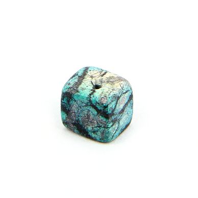 Perle en céramique cube marbré gris 7,5 mm