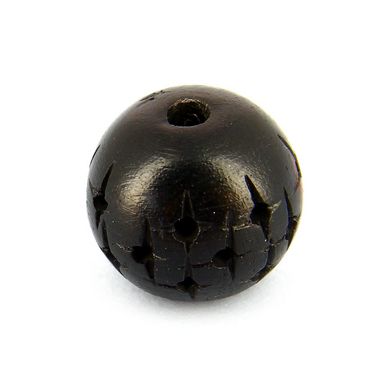 Perle ronde synthétique à trous noire - 17,5 x 19,2 mm