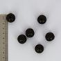 Perle ronde synthétique à trous noire - 17,5 x 19,2 mm