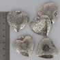 Pendentif en métall cœur fleuri avec anneau argent - 34 mm