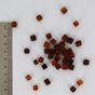 Perle corne carrée irrégulire ambre - marron - 7 mm