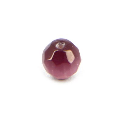 Perle en verre œil de chat ronde à facettes violette - 6 mm