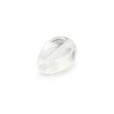 Perle en verre ovale transparente - 9 x 6 mm