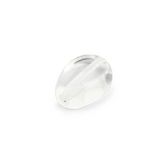 Perle en verre ovale transparente - 8 x 11 mm