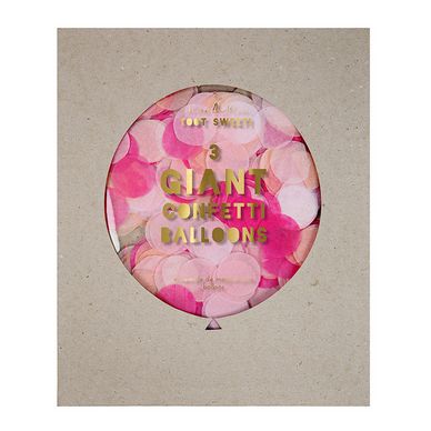 Kit ballon confettis géant rose x 3 pcs