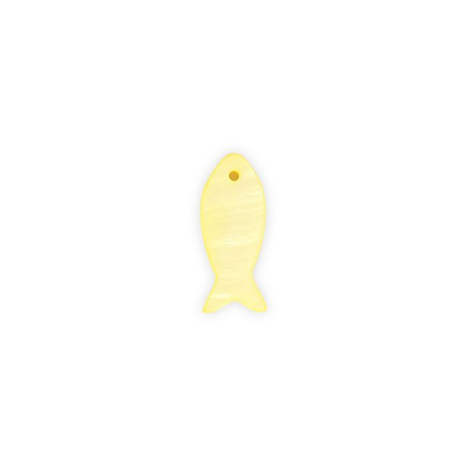 Sequin poisson en nacre jaune - 8 x 23 mm