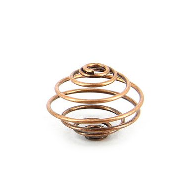 Perle en métal ronde spirale cuivre - 14 x 16 mm