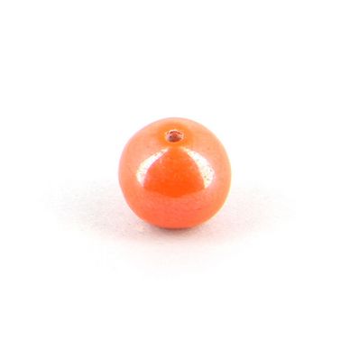 Perle en céramique ronde orange augerine irisé - 8,5 mm