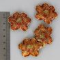 Perle en métal fleur orange rouge - 30 x 37 mm