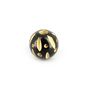 Perle en bois ronde points et traits noir ébène - 11 mm