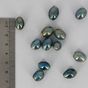 Perle en verre ovale bleu pétrole - 13,8 x 13,8 mm