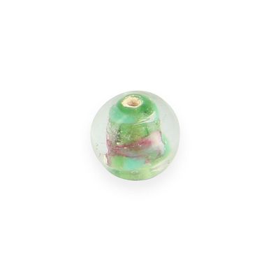 Perle en verre ronde transparent intérieur coloré - 10 mm