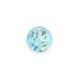 Perle en verre ronde bleu transparent intérieur marbre - 12 mm