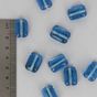 Perle en verre rectangulaire plat bleu - 13 x 19 mm