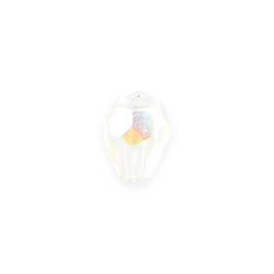 Perle synthétique goutte blanche transparente - 7,5 mm